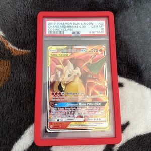 Pokemon Charizard & Braixen GX Trading Card - Red Frame